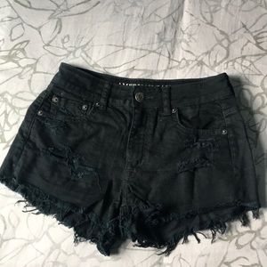 American Eagle black jean high waisted shorts